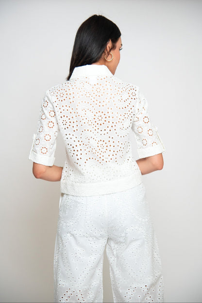 CHEMISE BRODERIE ANGLAISE AJOURÉE