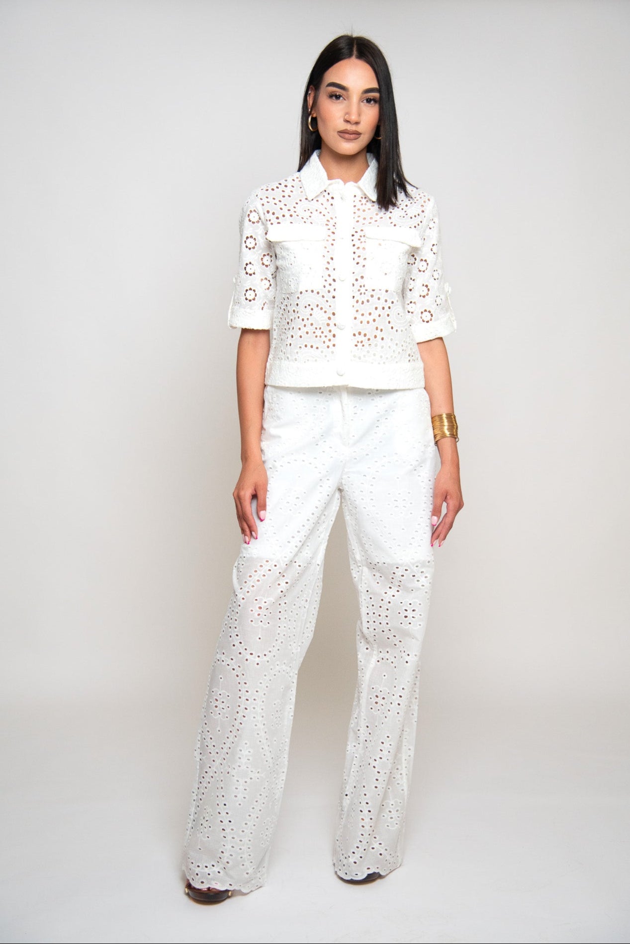 CHEMISE BRODERIE ANGLAISE AJOURÉE