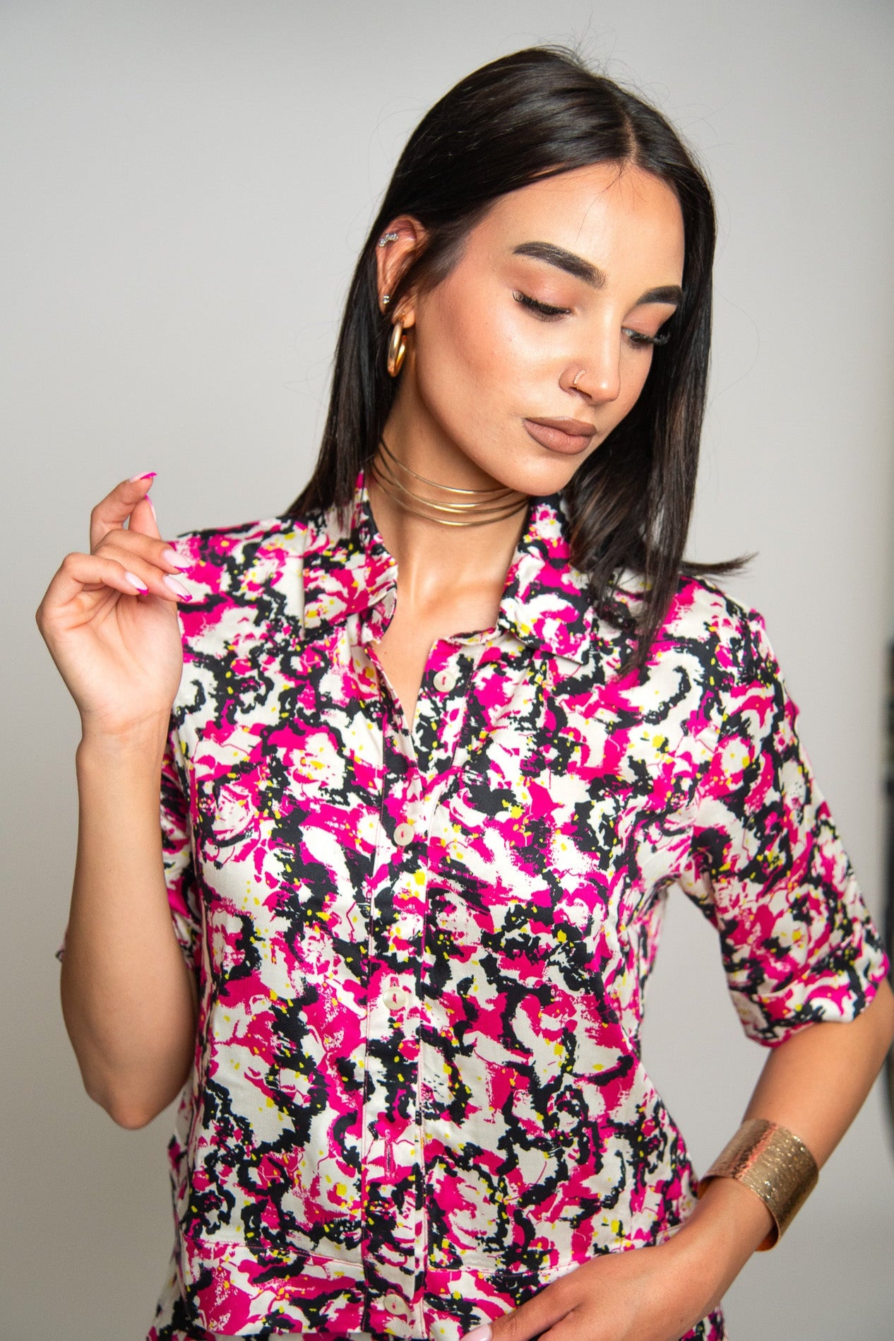 CHEMISE COURTE IMPRIMÉE