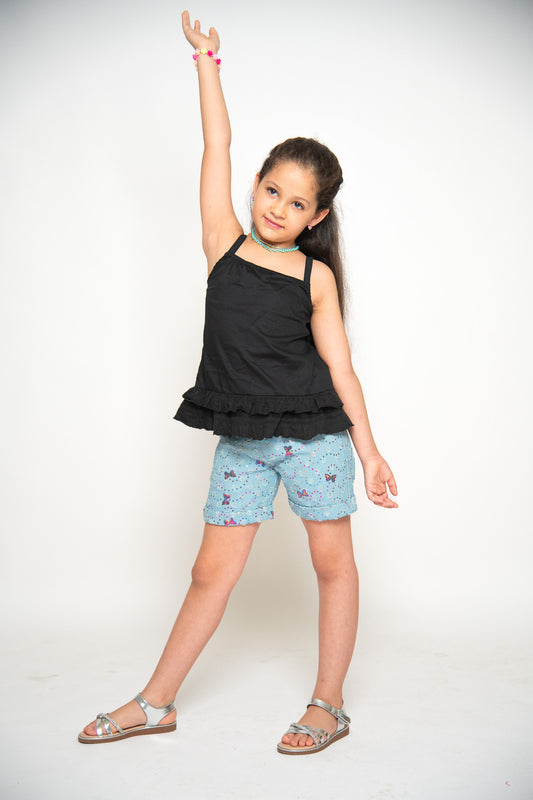 SHORT EN JEAN AVEC BRODERIE