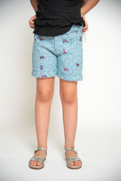 SHORT EN JEAN AVEC BRODERIE